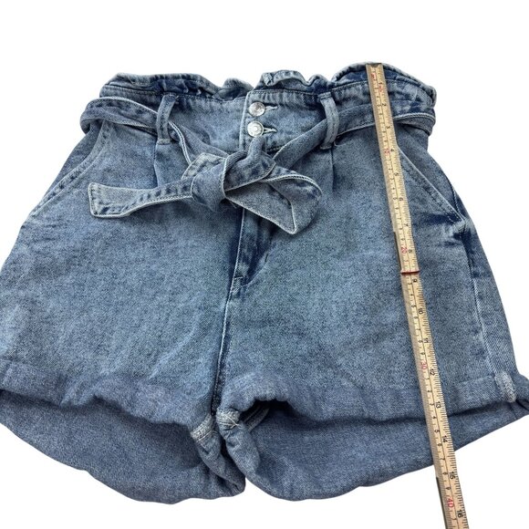 Wild Fable Womens High-Waisted Paperbag Denim Shorts Size S Blue Cotton Blend - Picture 3 of 10